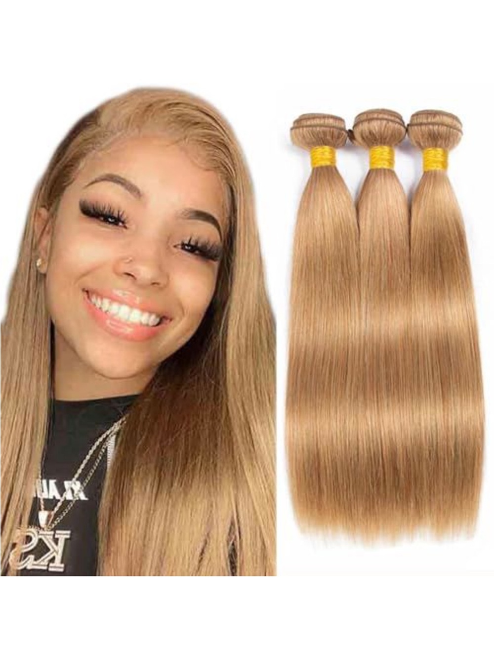 Honey Blonde Straight Hair Bundles - Hair Extension